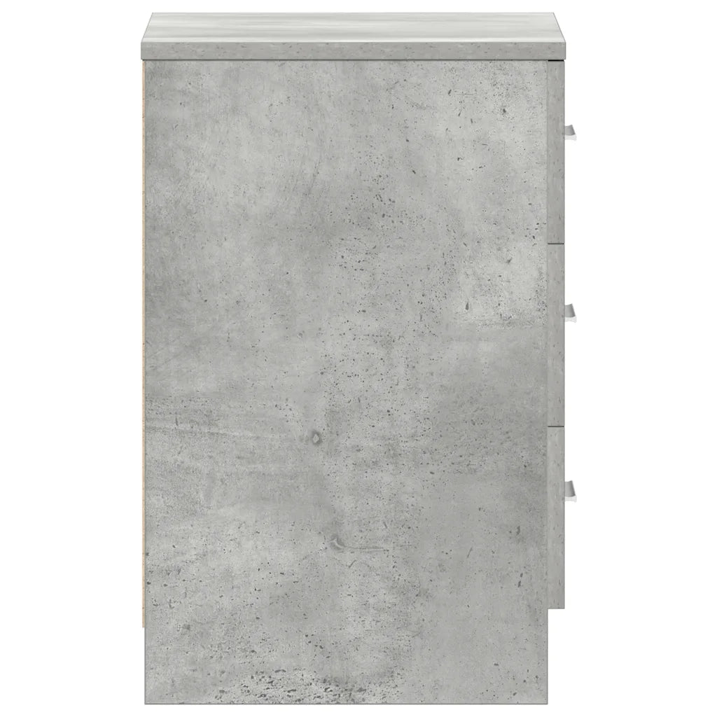 Comodini 2 pz-Set di 2 Tavolino da notte Grigio Cemento 38x35x56 cm in Legno Multistrato
