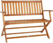 CASARIA® Panchina Pieghevole da Giardino in Legno di Eucalipto Certificato FSC® Panca 2 Posti Terrazza Esterno