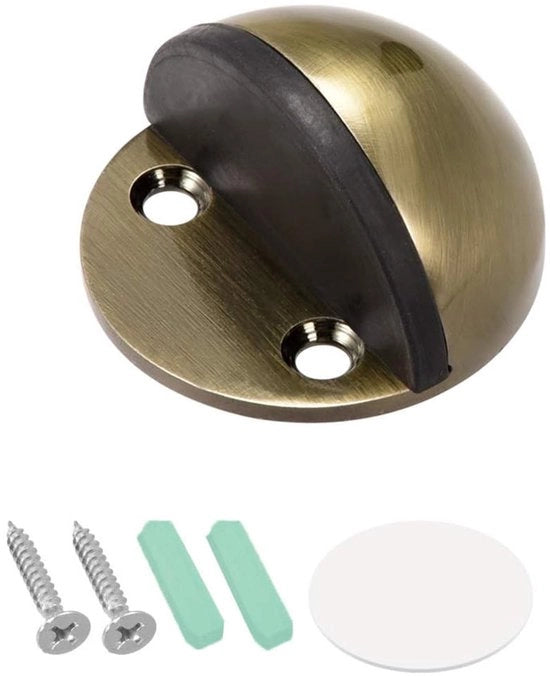 Stoppatore per porte in acciaio inossidabile - Buffer per porte - Stoppatore per porte interne - Verricello per porte - Stoppatore autoadesivo - Bumper in gomma 24 mm - Stoppatore per porte