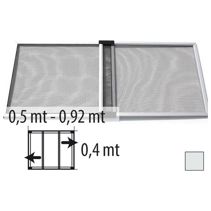 Irs Zanzariera Estensibile Telesio per Finestre Porte con Tapparella Grigio 50-92x40cm