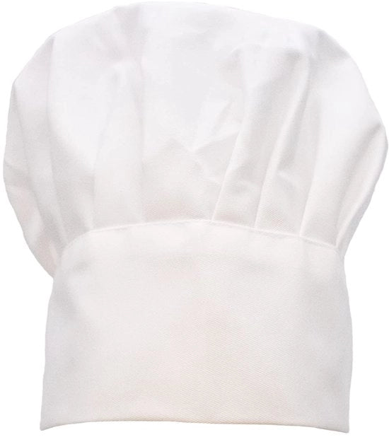 Cappello da Cucina in Gomma - Bianco - Accessorio da Cucina - Costume da Cucina - Uniforme del Cuoco - Disegno Comodo - Cappello del Cuoco