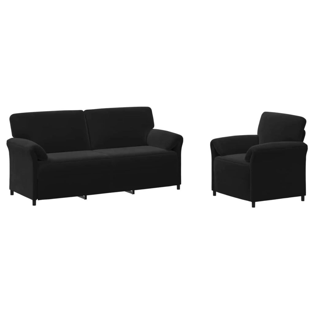 Set di divani 2 pz Nero Velluto 3424919