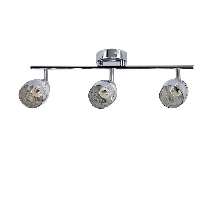 Plafoniera Candellux Milton 3 luci E14 cromo vetro