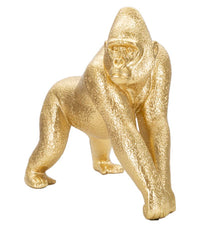 Statua Gorilla 24,3x13,9x22,8 cm in Poliresina Oro
