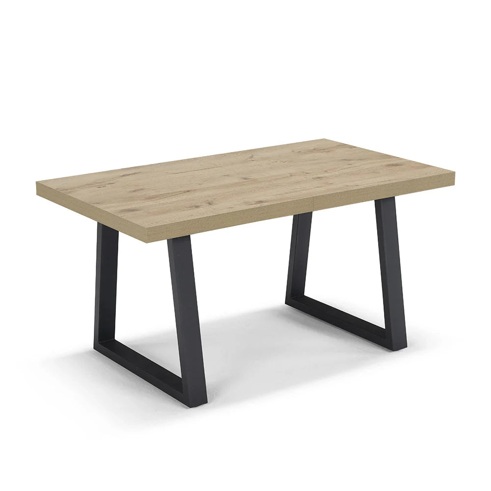 Tavolo da pranzo allungabile Quercia 145x85 MADE IN ITALY modello GOYA fino a 195 CM per sala da pranzo, cucina e soggiorno, design moderno con top in melaminico
