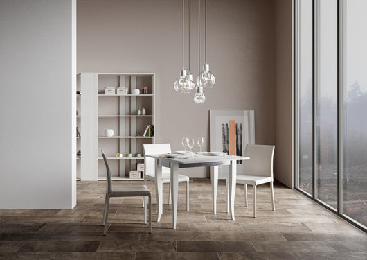 Consolle Allungabile 90x45-90x80 cm in Nobilitato Bianco