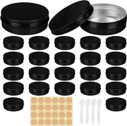 Bacchette in Alluminio Rond - Mini Contenitori per DIY e Archiviazione - Nero - Ercolino e Impermeabile - 114 ml - Adatto per Viaggi