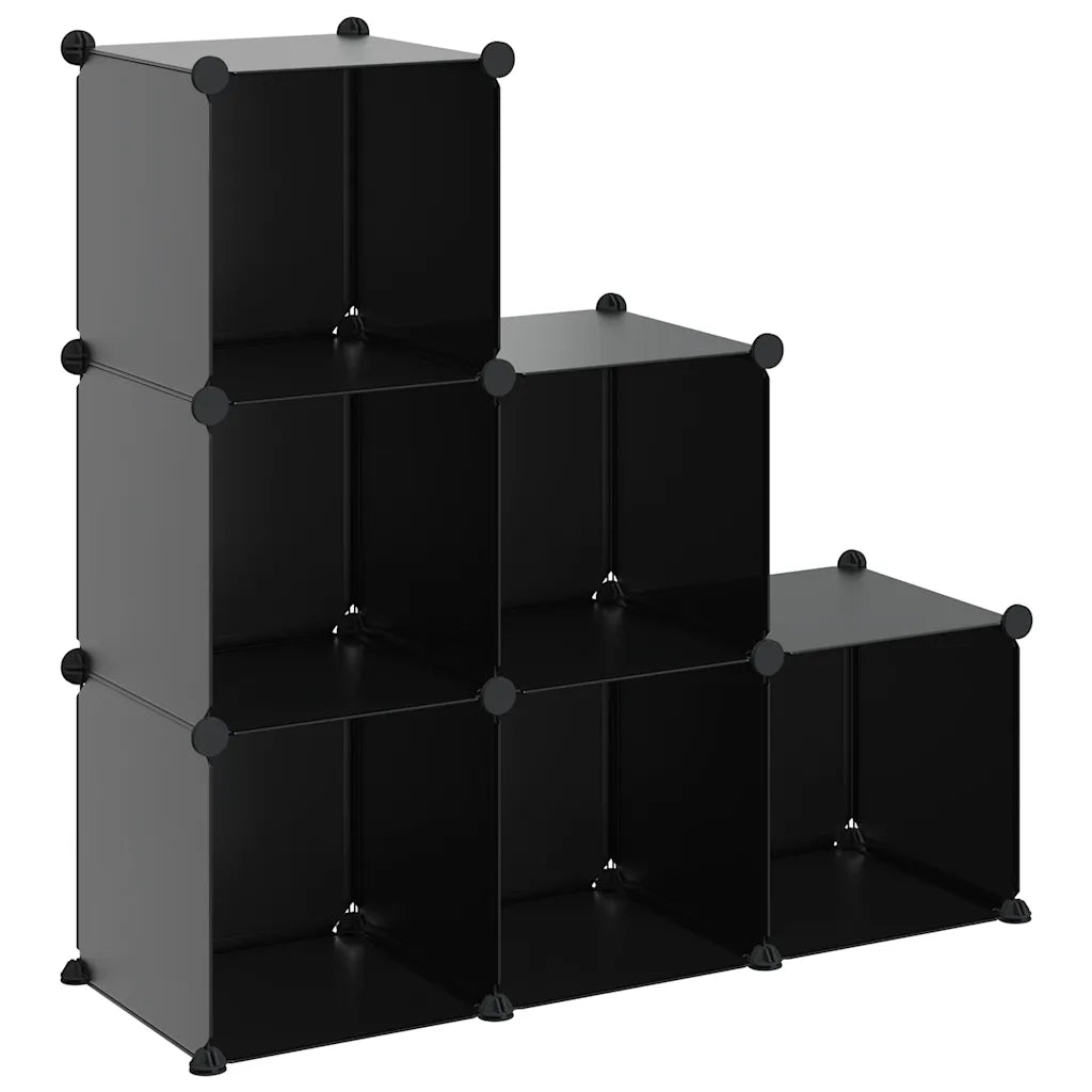Organizzatore Portaoggetti con 6 Cubi Nero in PP 340548
