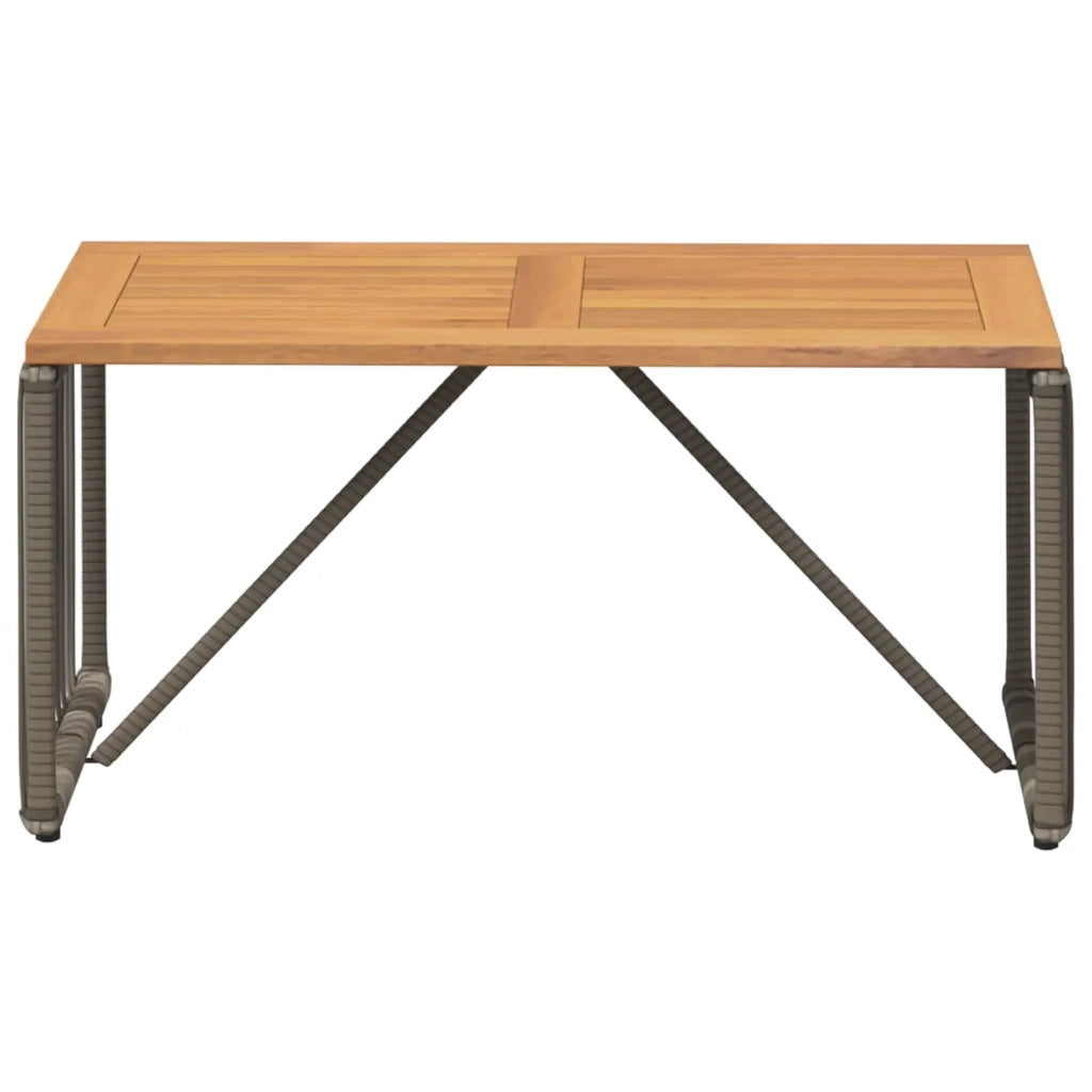Tavolo da Esterno Grigio e Marrone 80 x 40 x 40 cm polyrattan