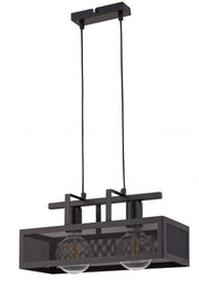 Lampada sospensione industriale nera Albert 2xE27 Sigma