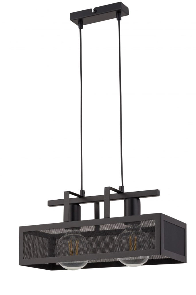 Lampada sospensione industriale nera Albert 2xE27 Sigma
