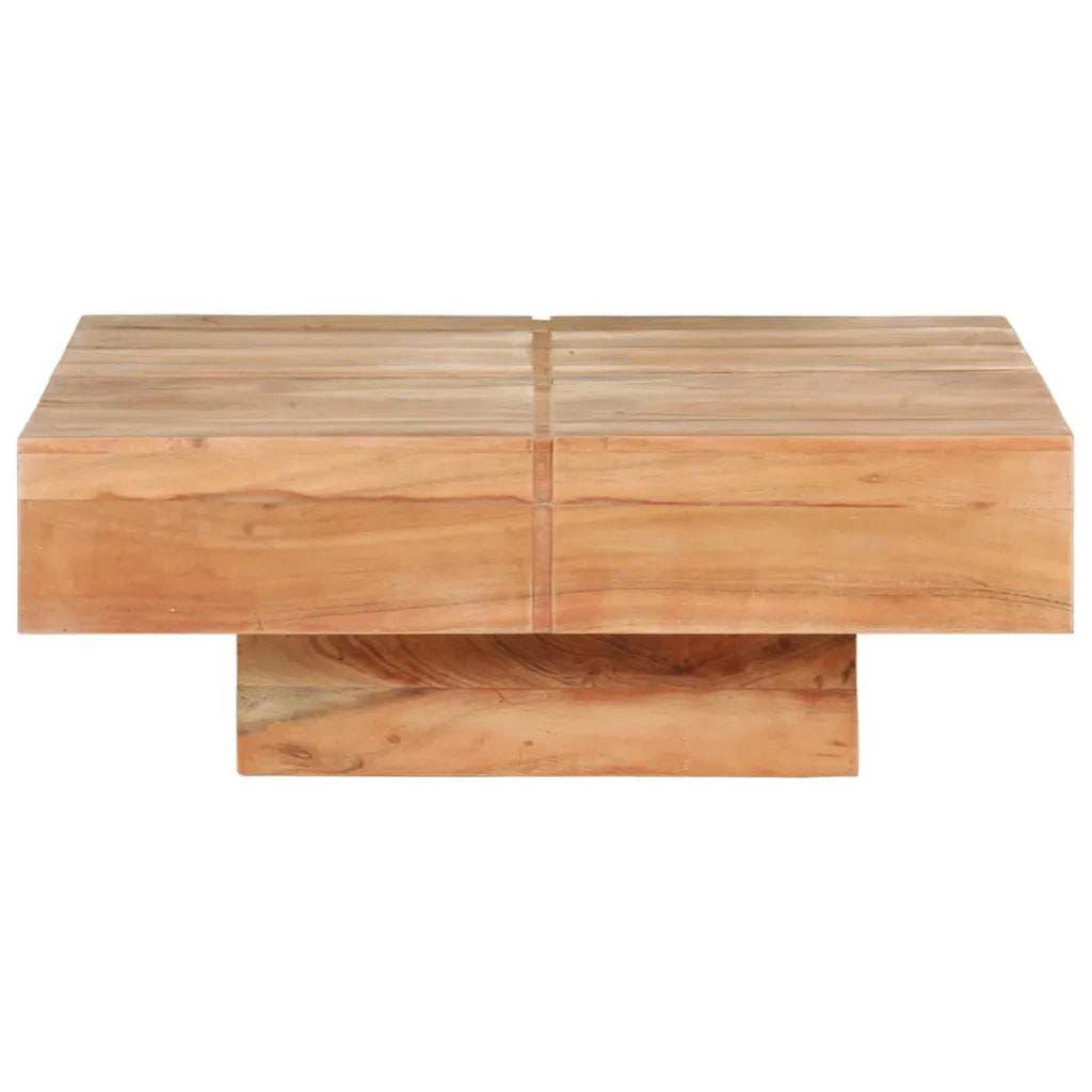 Tavolino da CaffÃ¨ 80x80x28 cm in Legno Massello di Acacia