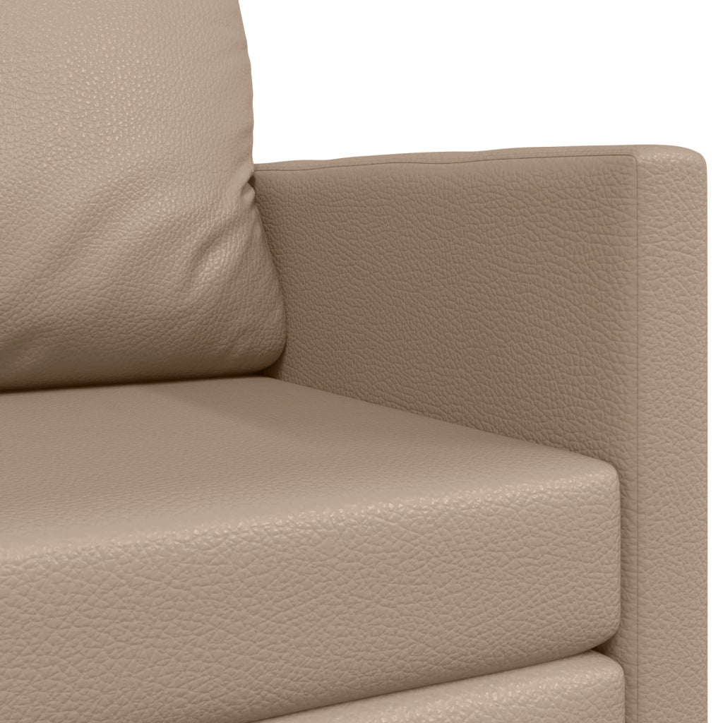 Divano Letto a Pavimento 2-in-1 Cappuccino 124x71x78 cm Pelle Sintetica