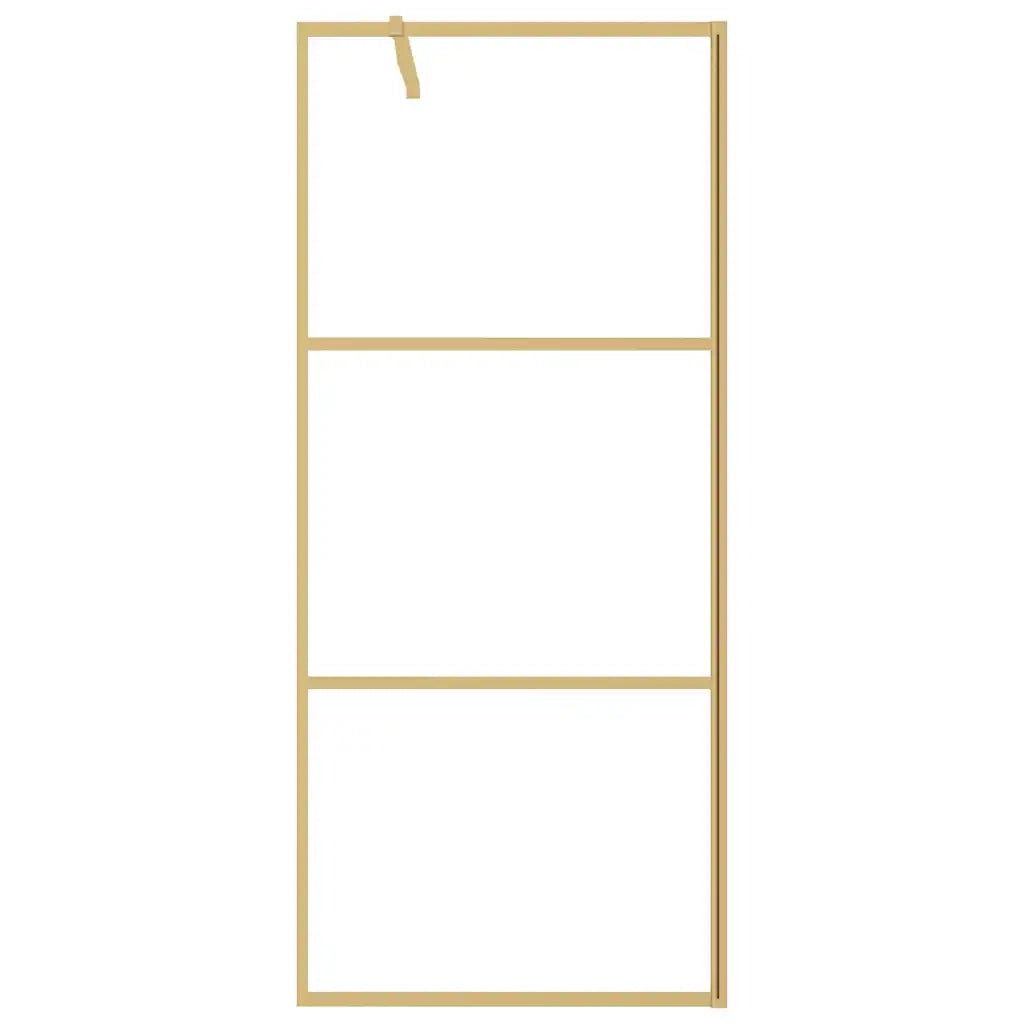 Parete per Doccia Walk-in Vetro Trasparente ESG 90x195 cm Oro 154937