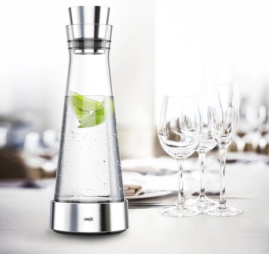 Caraffa in Vetro con Elemento di Raffreddamento - 1 litro - Vetro Transparente
