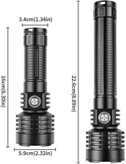 Lanterna subacquea compatta, lampada subacquea, super luminosa, caricabile, adatta per immersioni fino a 50 metri di profondità, 3 livelli di illuminazione, adatta per immersioni notturne.
