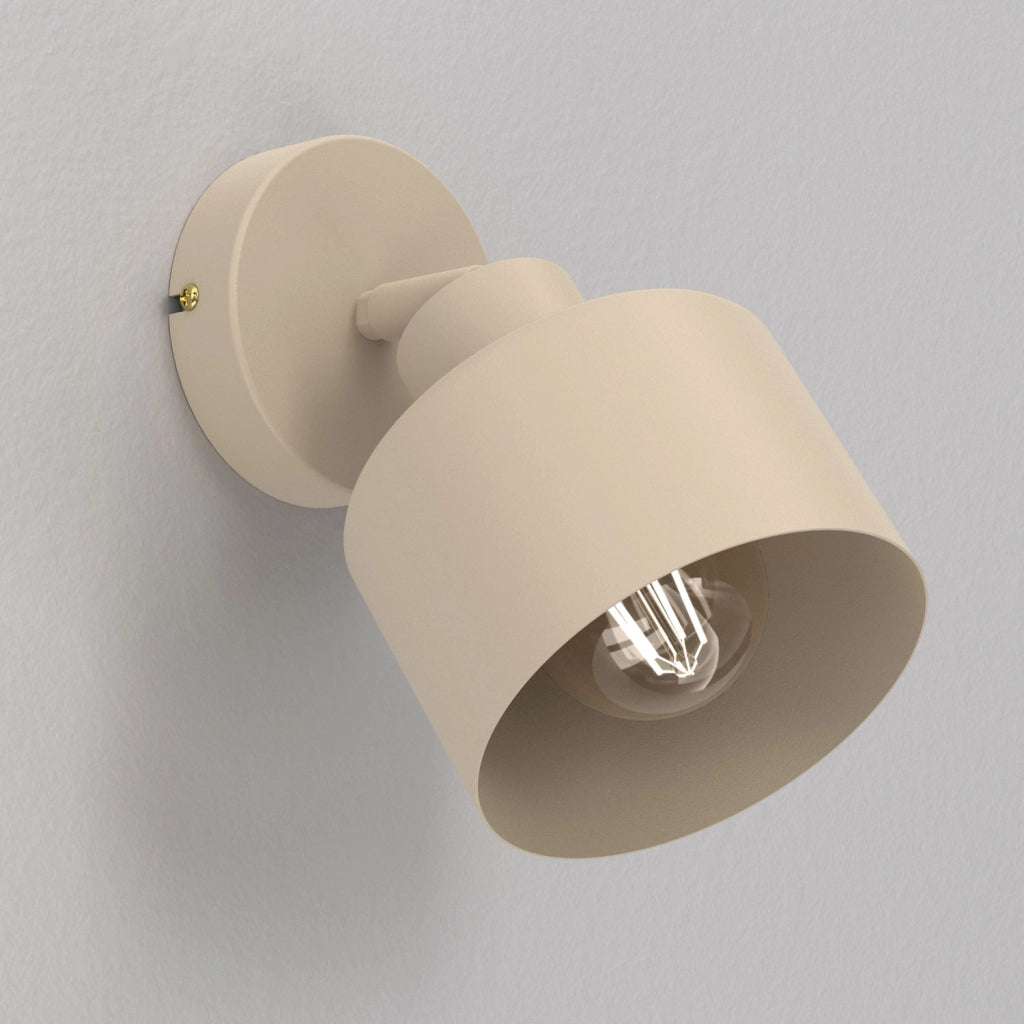 Applique Parkla beige metallo cilindrica 1xE27 Luminex