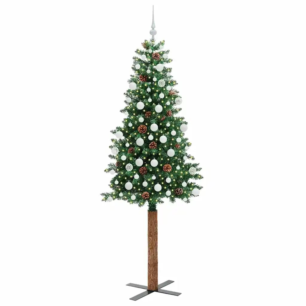 Albero di Natale snodato con 300 LED con supporto Verde 210 cm 3394880