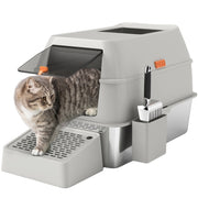 Arenero per Gatti in Acciaio Inossidabile ¨C zephmum ¨C Grigio Chiaro