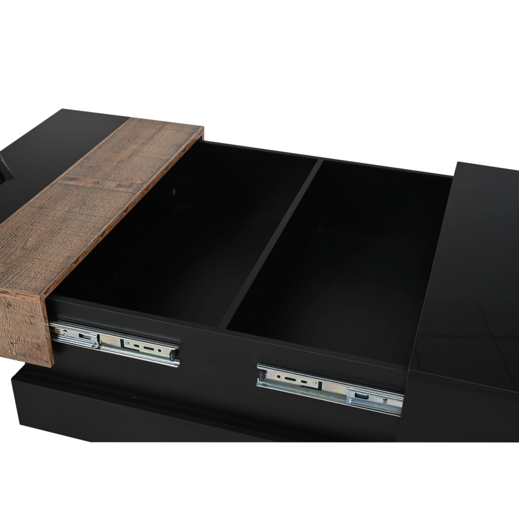 TAVOLINO DA CAFFÈ Quadrato 70x70x39 cm Nero in MDF con vano nascosto