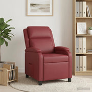 Divano Sedia-Poltrona reclinabile Rosso Vino Similpelle 302194