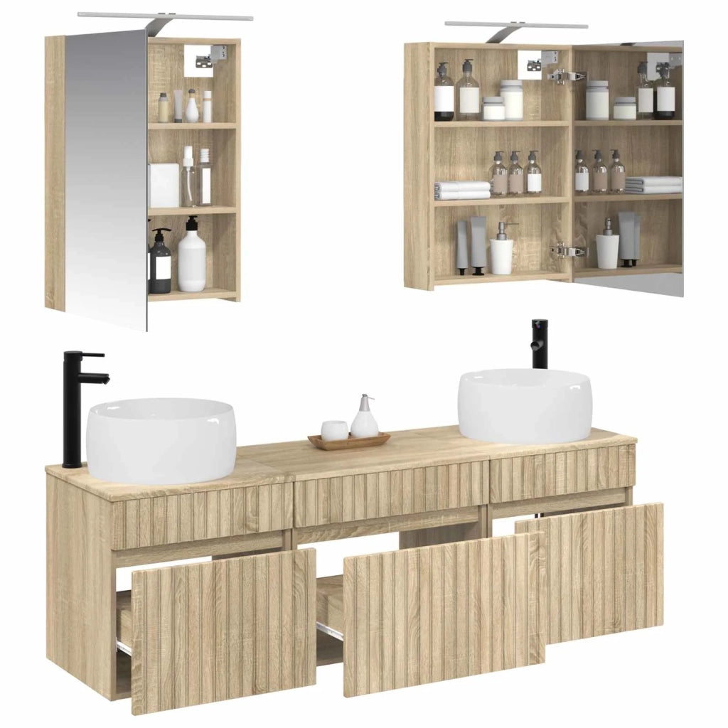 Set di Armadi da Bagno 5 pcs Rovere Sonoma 50 x 14,5 x 70 cm 3406633