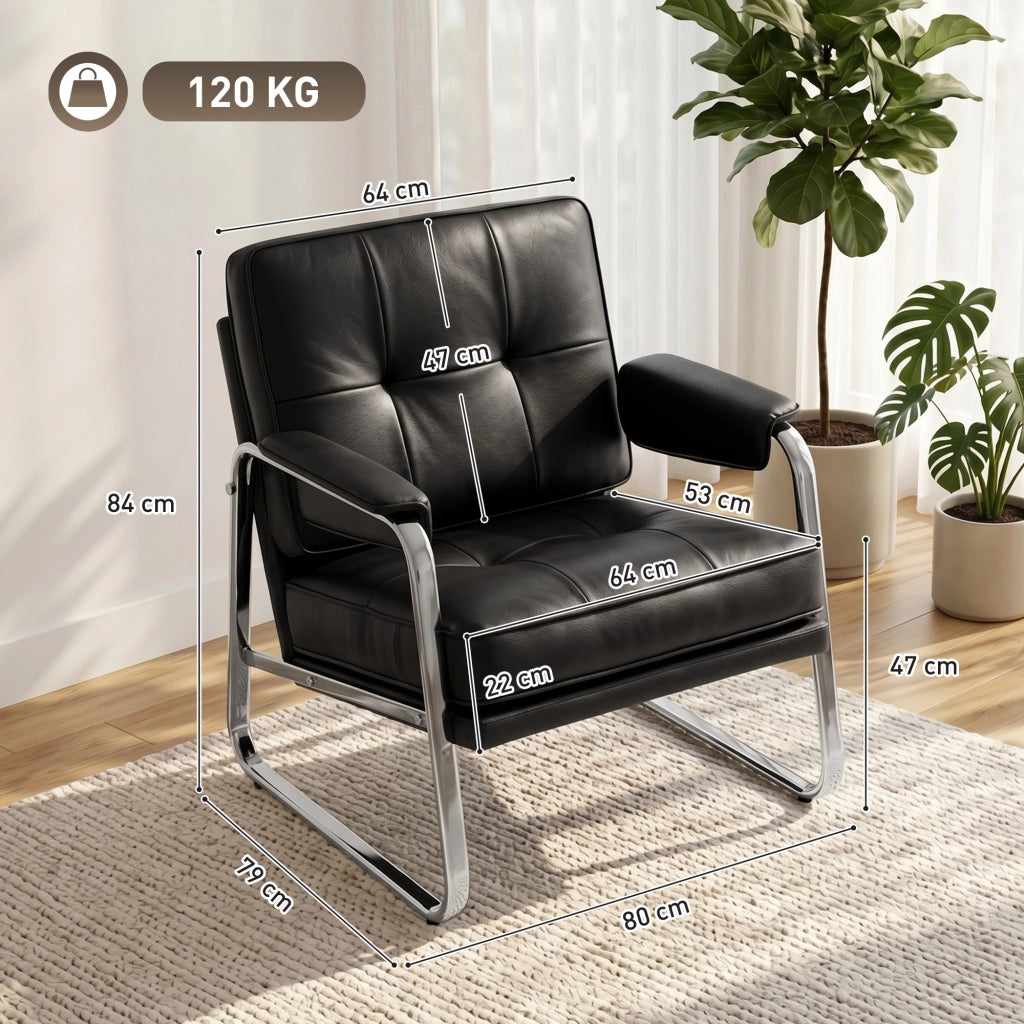 Poltrona relax reclinabile in similpelle ¨C zephmum ¨C nera, metallo, 140x