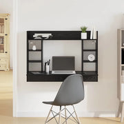 Scrivania a parete con lo scaffale Rovere nero 105 x 48 x 75 cm 869194