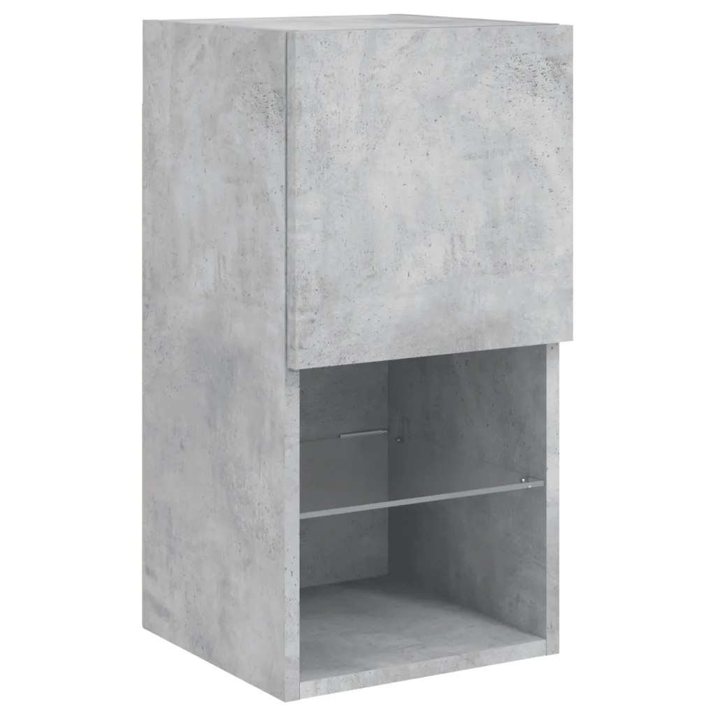 Mobili TV a Muro con LED 6pz Grigio Cemento Legno Multistrato 3216707