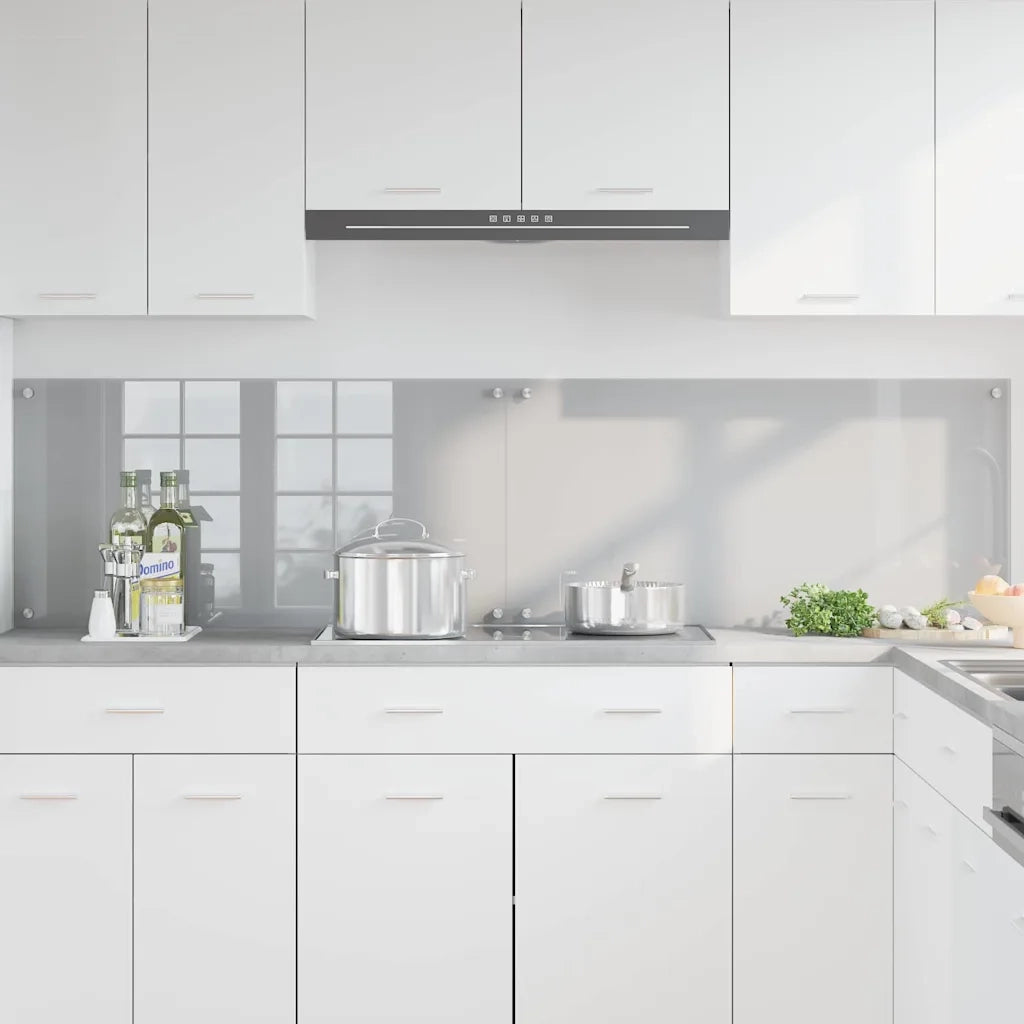 Rivestimento da Cucina 2 pz-Set di 2 Paraschizzi per Cucina Grigio chiaro 100 x 50 cm