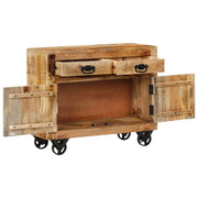 Credenza | Madia | Buffet da pranzo | Armadio da pranzo 80x30x65 cm in Legno Grezzo Massello di Mango