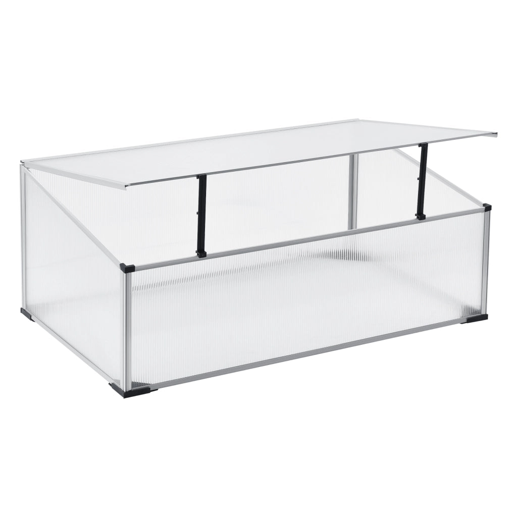 Mini Serra da Balcone/Terrazza per Piante Box Traslucido in Policarbonato 60 x 100 x 30/40 cm Protezione Piantine con