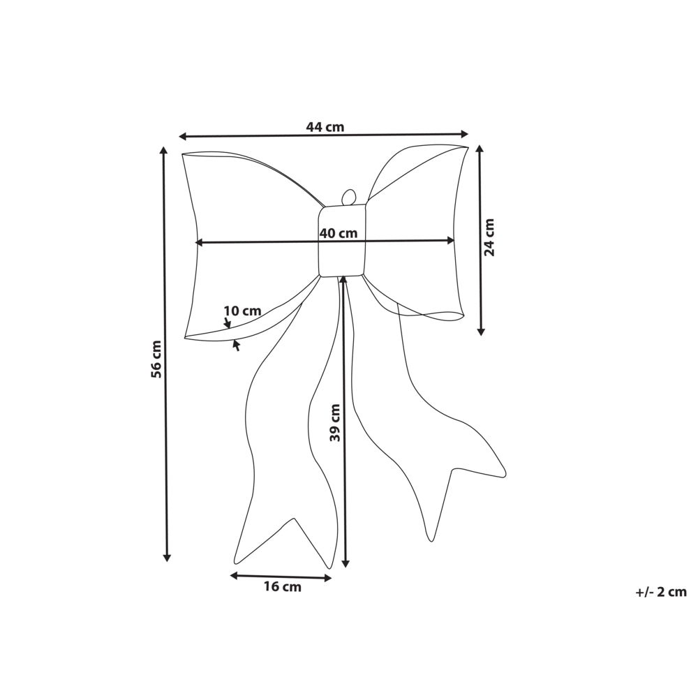 Fiocco di ferro dorato a LED Decorazione natalizia da 56 cm illuminata con 40 lampadine a LED