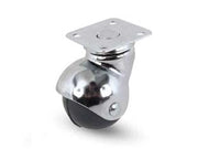 RUOTE SFERICHE IN GOMMA CON PIASTRA GIREVOLE165- - ø mm.50 piastra mm.47x47 mm.68h. port. Kg.40 - 4 pezzi AVO
