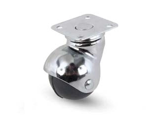 RUOTE SFERICHE IN GOMMA CON PIASTRA GIREVOLE165- - ø mm.50 piastra mm.47x47 mm.68h. port. Kg.40 - 4 pezzi AVO
