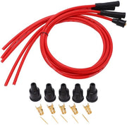 Impianto di Cavi in Silicone/Metallo 1m - 4 Cilindri per Auto - Alta Efficienza - Sostenibile - Migliorata Efficienza Motrice - Fila di Accensione