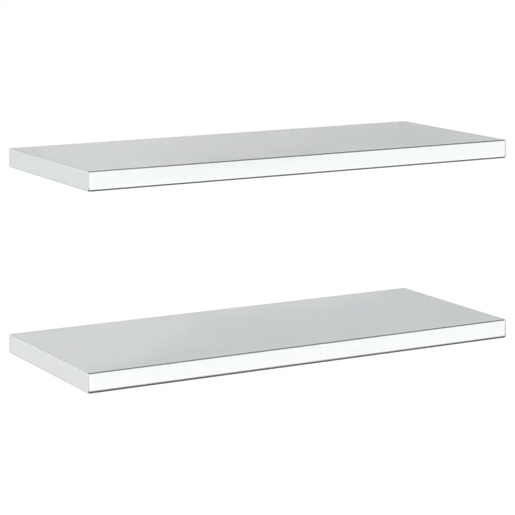 vidaXL Mensole a Muro 2 pz 75x30x3 cm Argento in Acciaio Inossidabile