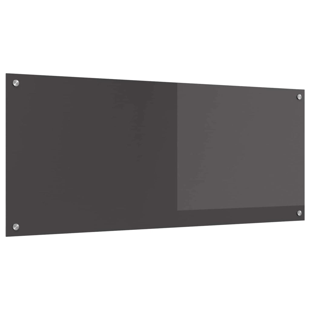 Paraschizzi da cucina moderno e resistente al calore 120 x 50 x 0,6 cm design elegante in vetro temperato grigio scuro 02_0058487