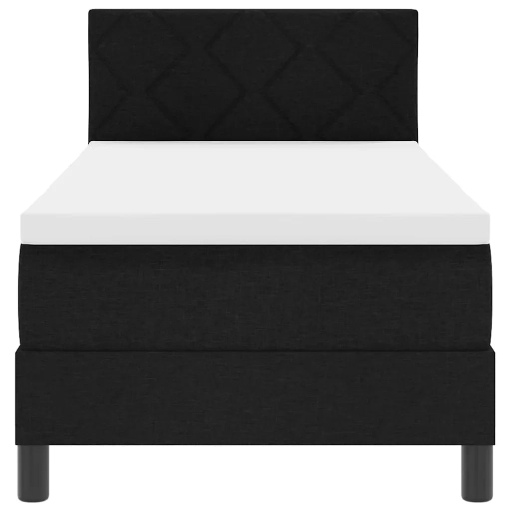 Letto a molle con testiera Nero 80 x 200 cm Tessuto 3338722