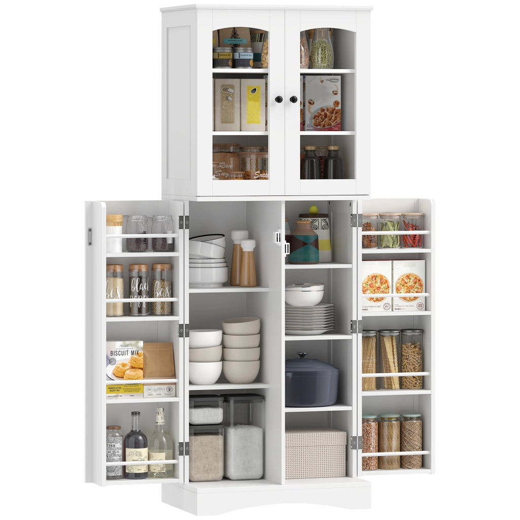 Credenza Cucina ¨C zephmum ¨C 162 cm, Ante Soft-Close Acrilico, Bianco