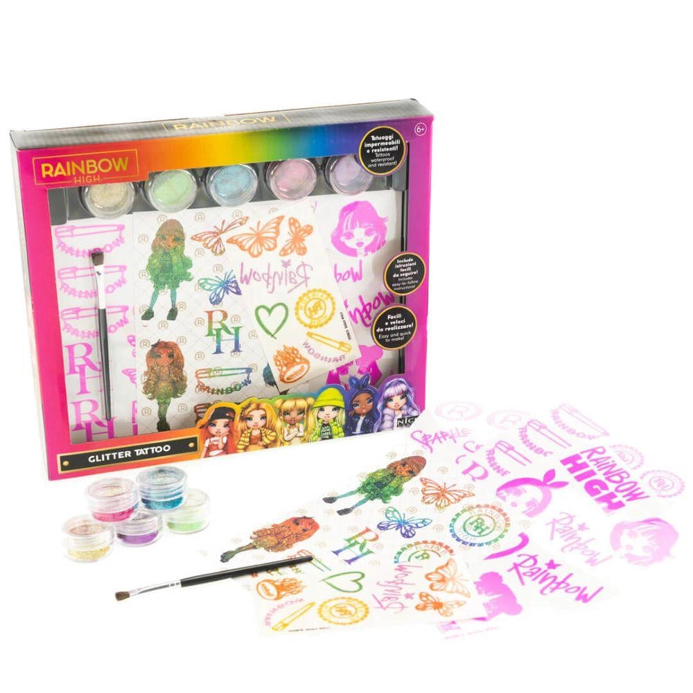 rainbow high glitter tattoo