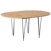 Tavolo da pranzo allungabile Marrone MDF Gambe in metallo 120/160 x 120 cm Meccanismo ad ala di farfalla Ovale
