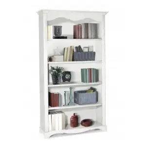 Libreria in legno Shabby chic laccato bianco 4 vani provenzale