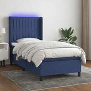 Letto a Molle con Materasso e LED Blu 80x200 cm in Tessuto cod mxl 35503