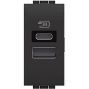 CARICATORE USB TIPO A+C 1M BTICINO LIVING LIGHT - ANTRACITE