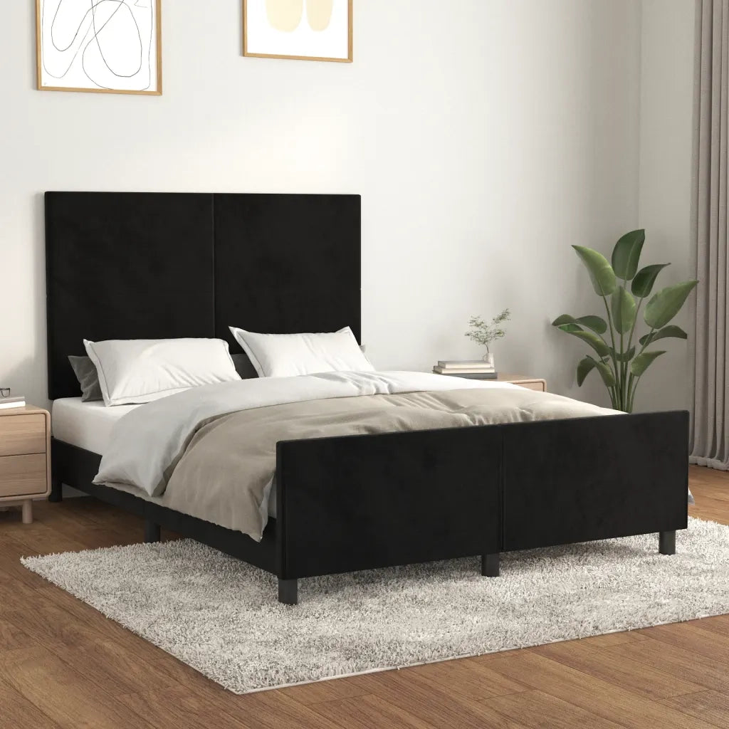 Giroletto senza Materasso Nero 140x200 cm in Velluto 3125637