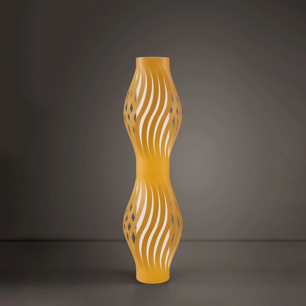 Piantana Moderna Helios Polilux ® Ocra Pastello 2 Luci E27 H123Cm