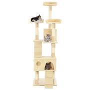 Albero per Gatti con Tiragraffi in Sisal 170 cm Beige CFW2721171