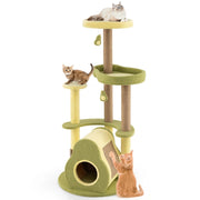 Albero per gatti a forma di avocado con condominio, Torre per gatti multilivello con struttura per arrampicata-Alberi Tiragraffi