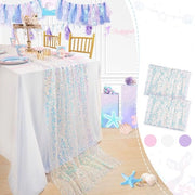 Tavolo da pranzo bianco 2 pezzi 63 x 300 cm tavolo da pranzo con luci per decorazione di compleanni, matrimoni, Natale, iscrizioni scolastiche